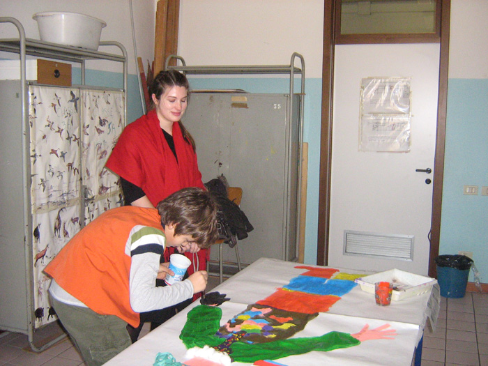 pupils in the art lab